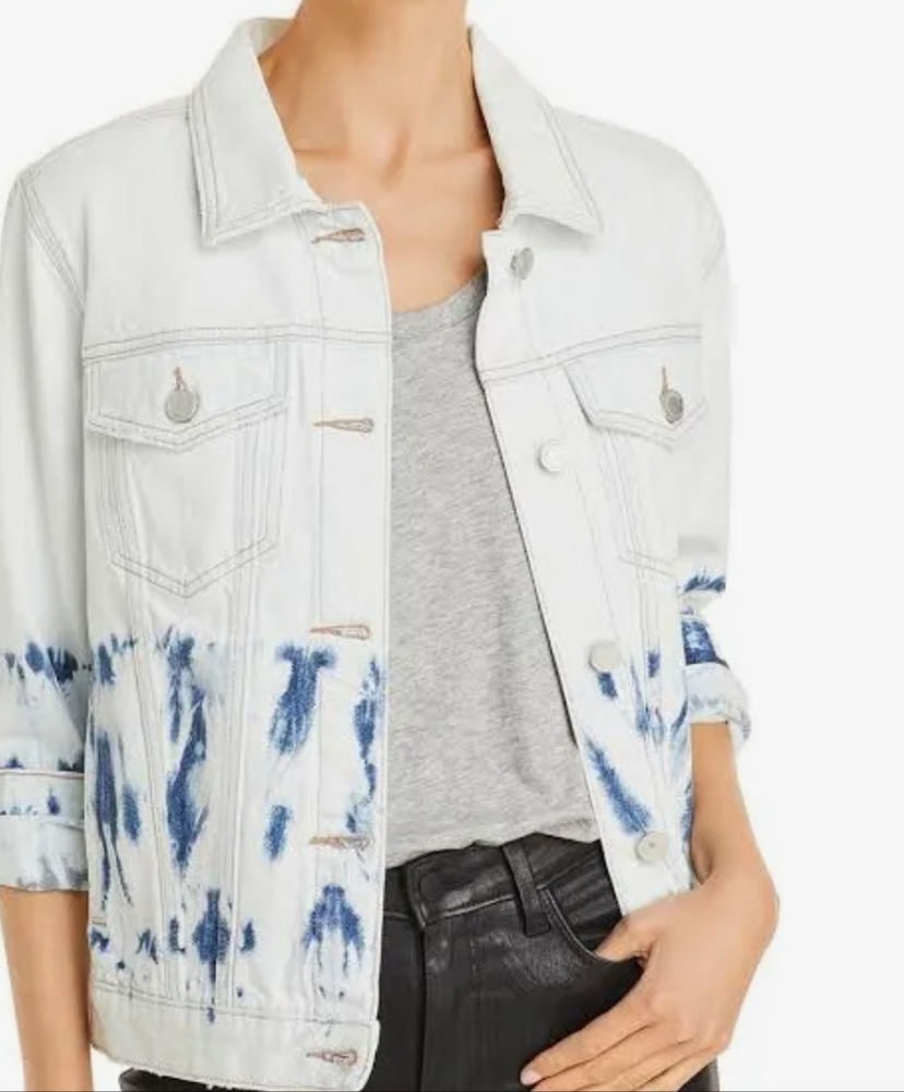 BLANKNYC Manic Monday Denim Trucker Blue Jean Jacket Tie Dye Classic Everyday XS